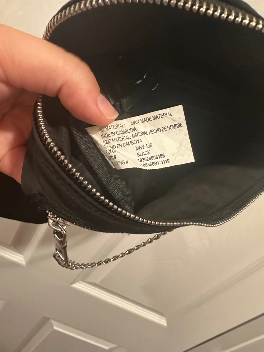 Madden NYC Black Nylon Crossbody Bag with Chain